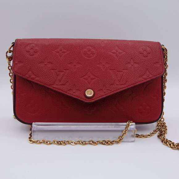 Louis Vuitton Pochette Félicie Empreinte Red Leather - Picture 3 of 13